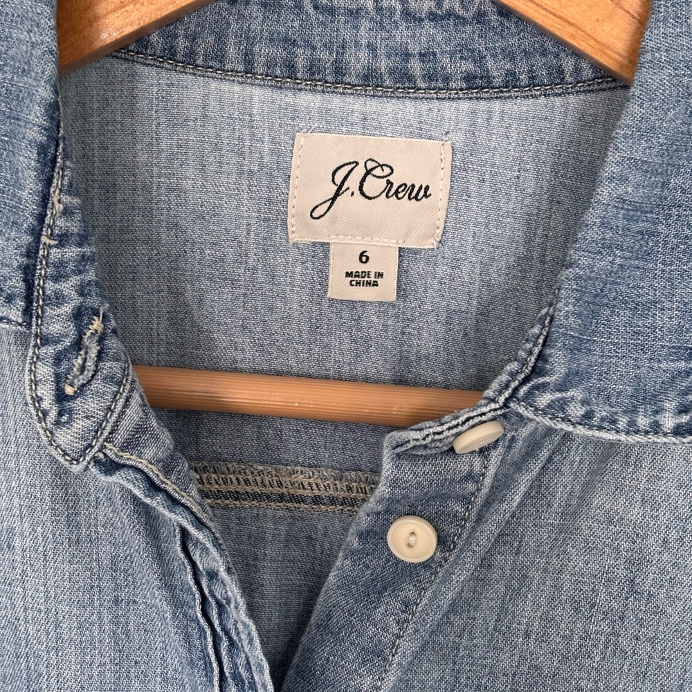 J. Crew Light Blue Denim Button-Up Shirt - Picture 2 of 6